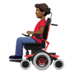 👨🏾‍🦼 man in motorized wheelchair: medium-dark skin tone display on Apple